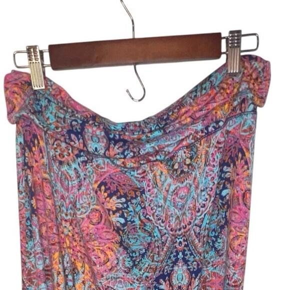 Cynthia Raleigh women’s  XL bohemian geometric stretchy foldover Maxi Skirt ￼ - Picture 3 of 7